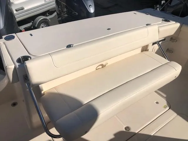 Slide: The Image of Grady-White Canyon 336 2021 boat seat in cream color. - 31