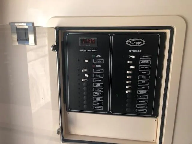 Slide: The Image of Electrical panel of Grady-White Canyon 336, year 2021. - 42