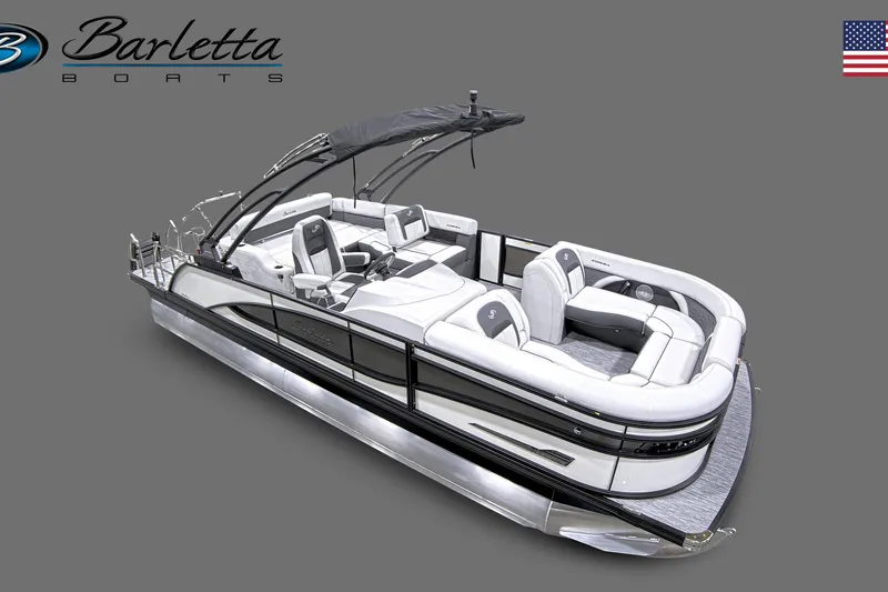 The Image of 2023 Barletta Corsa pontoon boat with luxurious design and seating arrangement. - 0