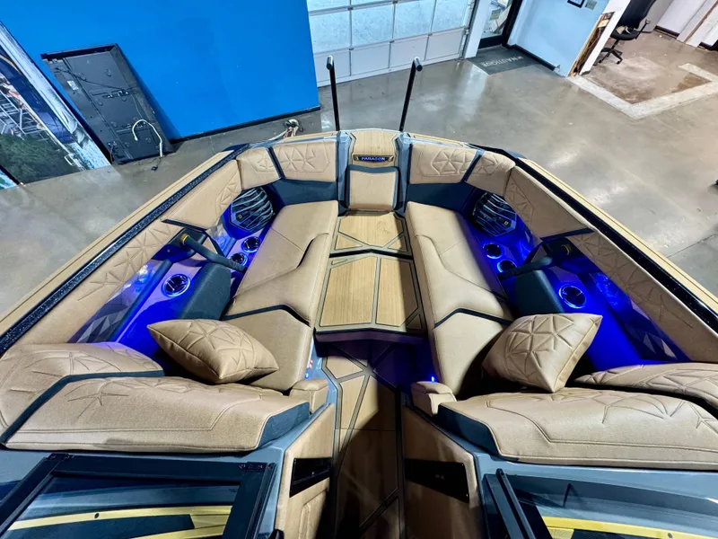 Slide: The Image of Luxurious interior of 2026 Nautique Super Air Nautique G23 Paragon. - 13