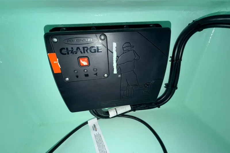 Slide: The Image of Power-Pole Charge marine power station in 2025 Hell's Bay Professional boat. - 72