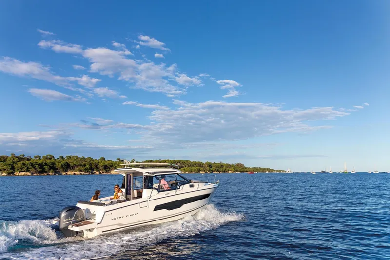 Slide: The Image of Jeanneau NC 795 Series 2 boat on open sea, 2025 model. - 12