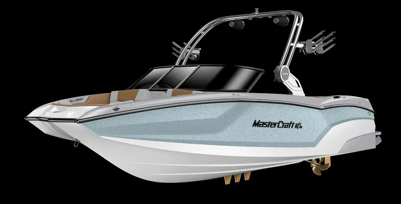 The Image of 2027 MasterCraft NXT22 boat with sleek design and wakeboard tower. - 1