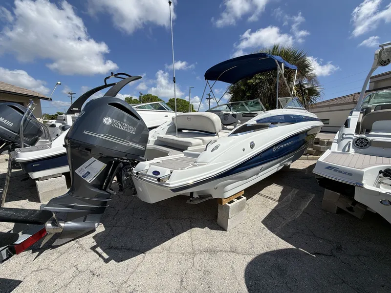 Slide: The Image of 2018 Crownline E24 XS boat with Yamaha outboard motor. - 14
