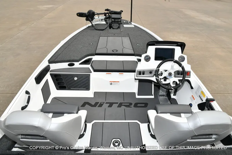 Slide: The Image of 2026 Nitro Z19 XL Pro boat interior with steering console. - 42