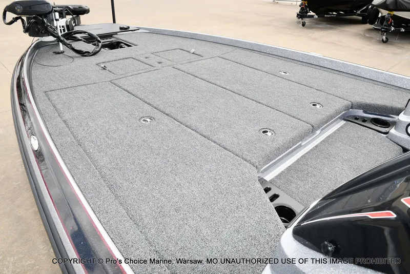Slide: The Image of 2026 Nitro Z21 XL boat with gray deck and storage compartments. - 17