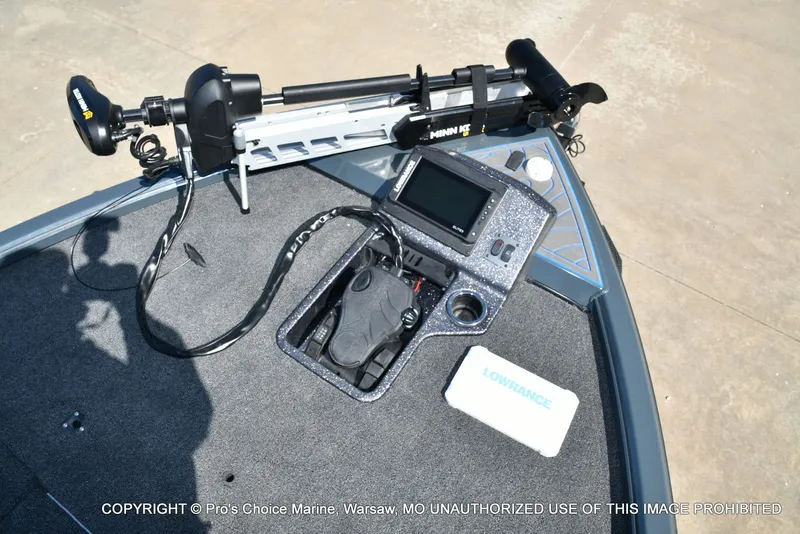 Slide: The Image of Ranger Alpha 208 Dual Console 2025 with Minn Kota trolling motor and Lowrance electronics. - 11