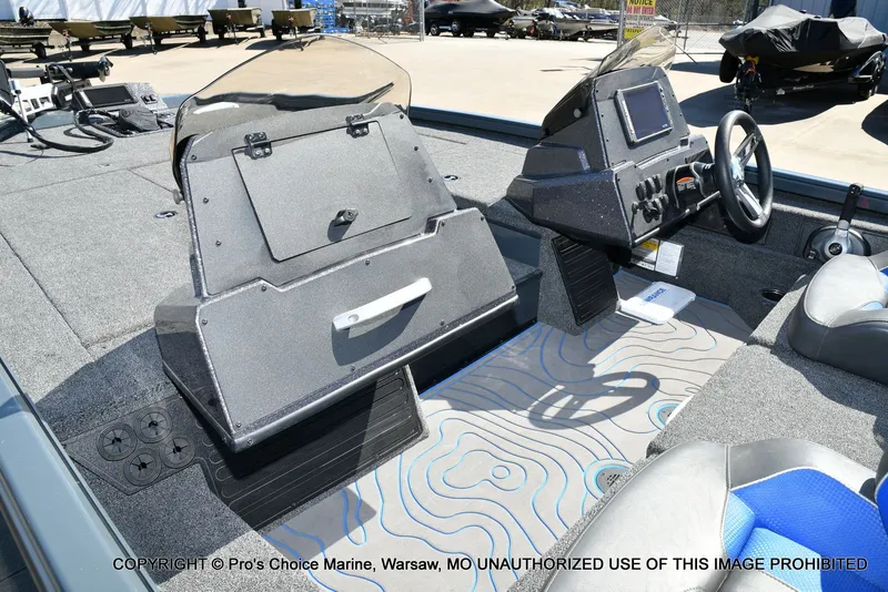 Slide: The Image of Interior of Ranger Alpha 208 Dual Console boat, model year 2025. - 14