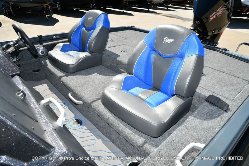Slide: The Image of Interior of Ranger Alpha 208 Dual Console boat, model year 2025. - 15