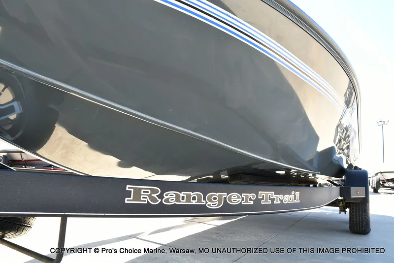 Slide: The Image of Ranger Alpha 208 Dual Console boat on trailer, 2025 model. - 34