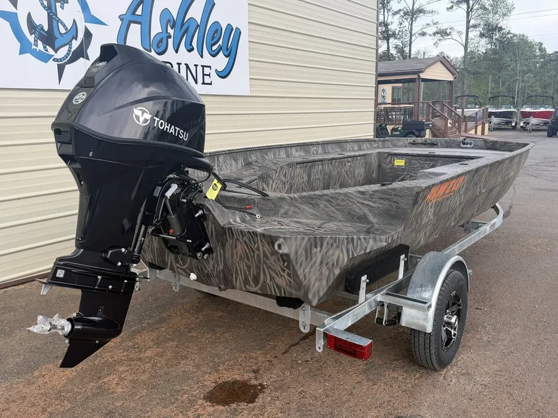 Slide: The Image of 2026 Alweld 756 INVADER boat with Tohatsu motor on trailer. - 3