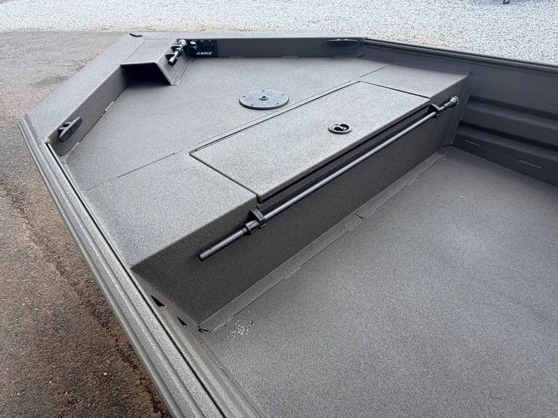 Slide: The Image of Alweld 1756 Marsh Tiller-60HP boat, gray surface, 2026 model. - 3