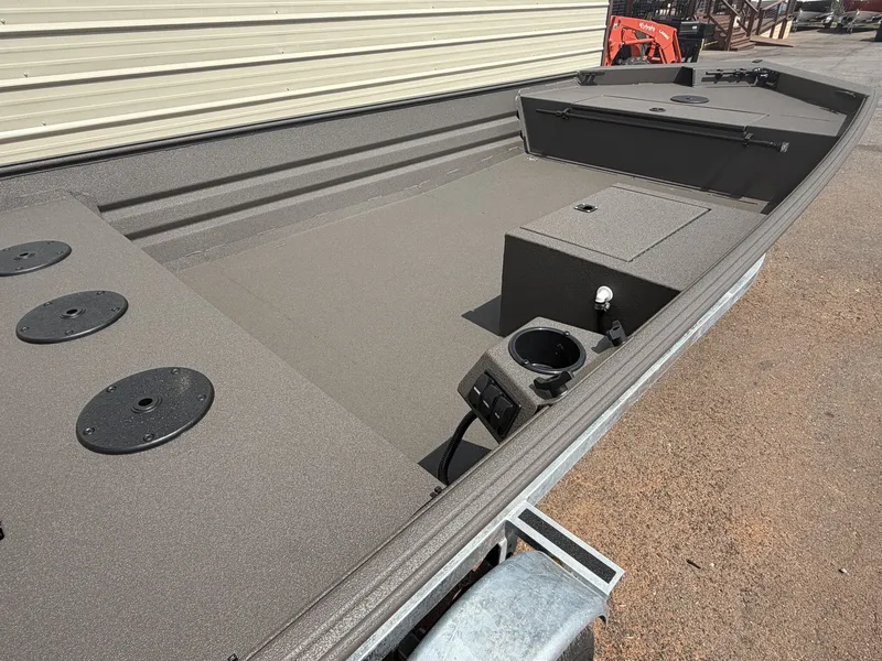 Slide: The Image of 2026 Alweld 1756 Marsh Tiller boat, interior view, gray surface. - 4