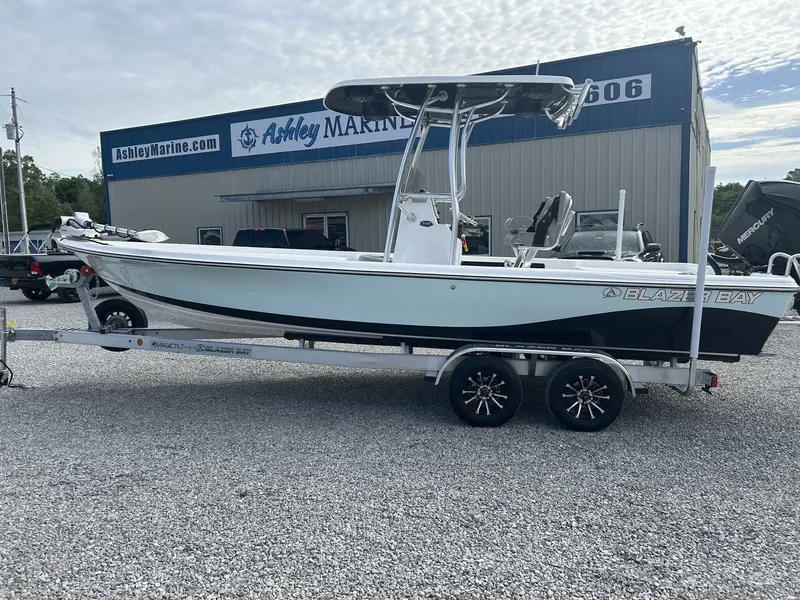 The Image of 2026 Blazer Purebay boat on trailer at Ashley Marine. - 1