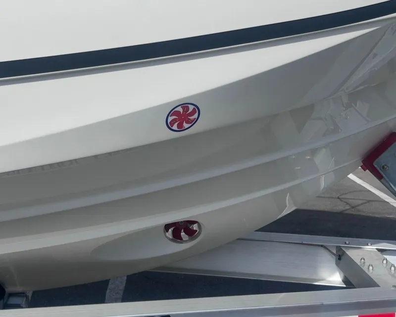Slide: The Image of Close-up of Bayliner T29EX boat hull, model year 2026. - 10