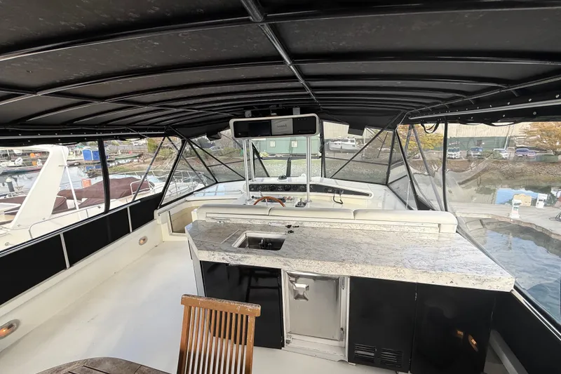 Slide: The Image of Luxurious 1988 Maiora Motor Yacht interior with sleek design and modern amenities. - 24