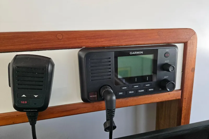 Slide: The Image of Garmin radio on Endeavour Trawler Cat 44, year 2003. - 44