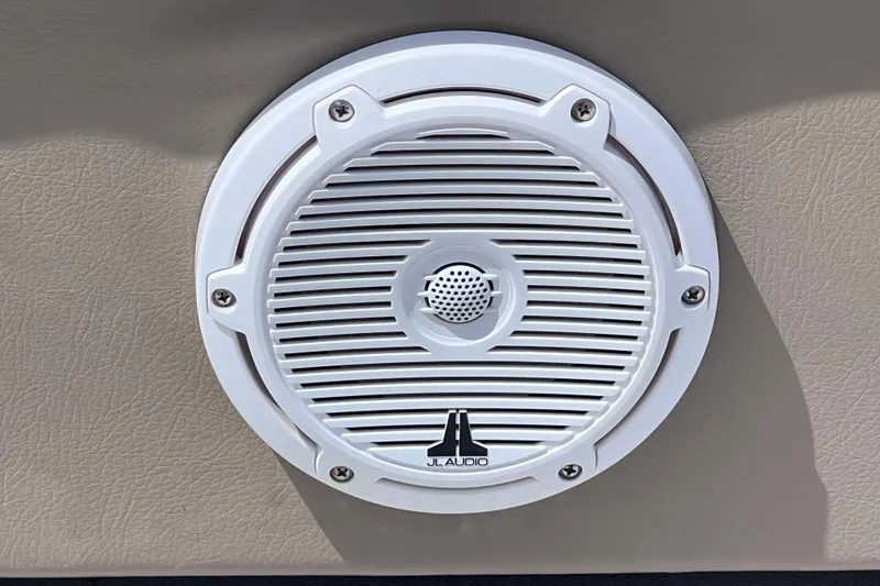 Slide: The Image of White JL Audio speaker on a 2020 Godfrey Sweetwater 2286 Tritoon boat. - 21