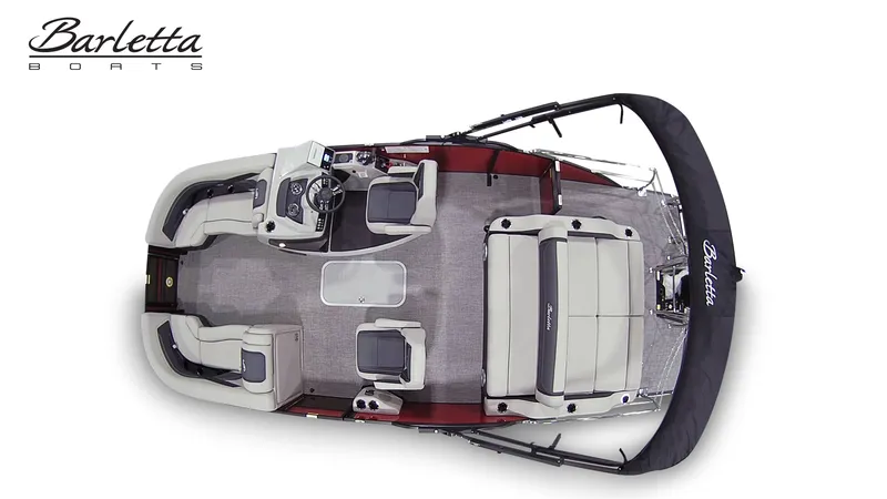 Slide: The Image of Aerial view of Barletta Cabrio22UC pontoon boat, 2026 model. - 7