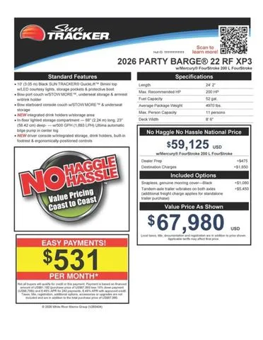 Slide: The Image of Sun Tracker Party Barge 22 RF XP3 2026 - 28