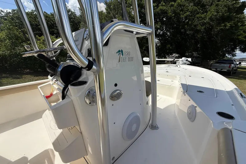 Slide: The Image of 2020 Key West 230 Bay Reef boat with sleek design and modern features. - 20