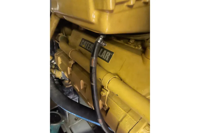 Slide: The Image of Caterpillar engine in 2000 Azimut 46 Flybridge MY yacht, close-up view. - 115