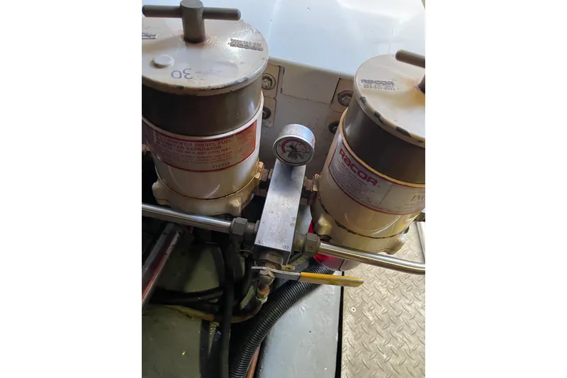 Slide: The Image of Engine room of 2000 Azimut 46 Flybridge MY with Racor fuel filters. - 117