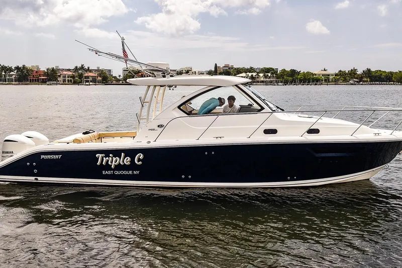 Slide: The Image of 2020 Pursuit OS 325 Offshore boat named "Triple C" on calm waters near East Quogue, NY. - 41