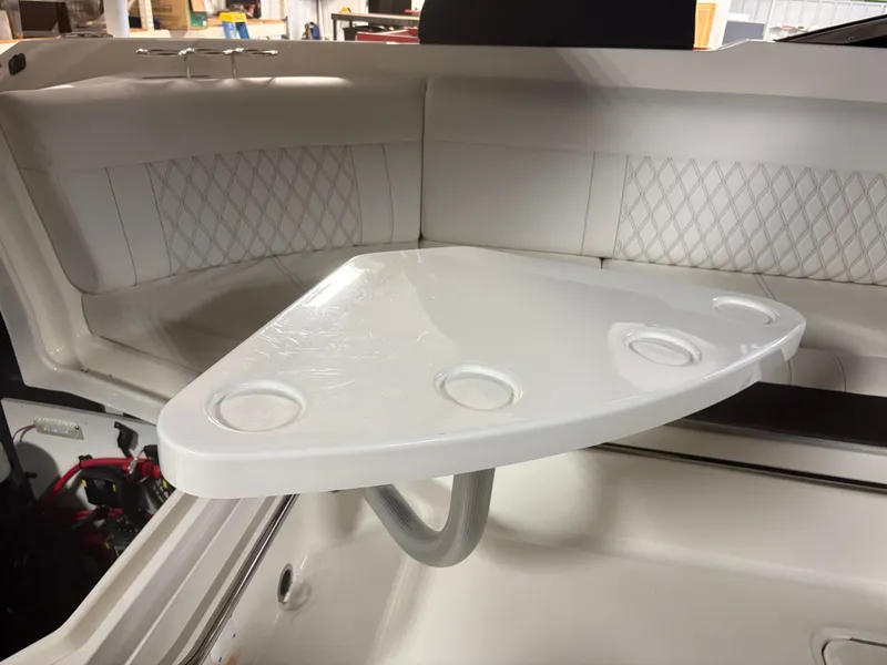 Slide: The Image of Interior of Sea Ray SLX 280 boat with table, 2021 model. - 25