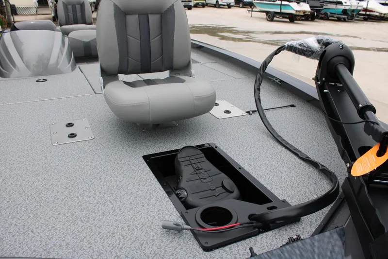 Slide: The Image of 2025 G3 Sportsman 1810 boat interior with seating and storage compartments. - 5