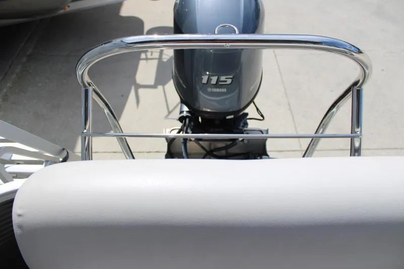 Slide: The Image of 2023 Godfrey Sweetwater 2286 BF boat with Yamaha 115 engine, rear view. - 15