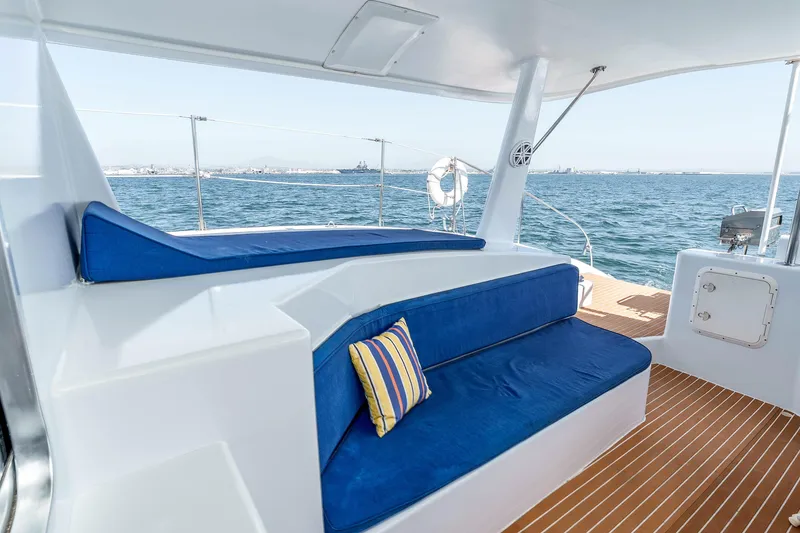 Slide: The Image of Luxurious seating area on 2009 Kelsall KSS 58 yacht with ocean view. - 12