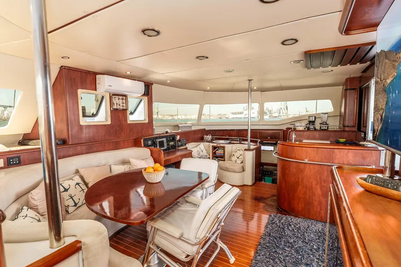 Slide: The Image of Luxurious interior of 2009 Kelsall KSS 58 yacht with elegant wood finishes and modern amenities. - 16