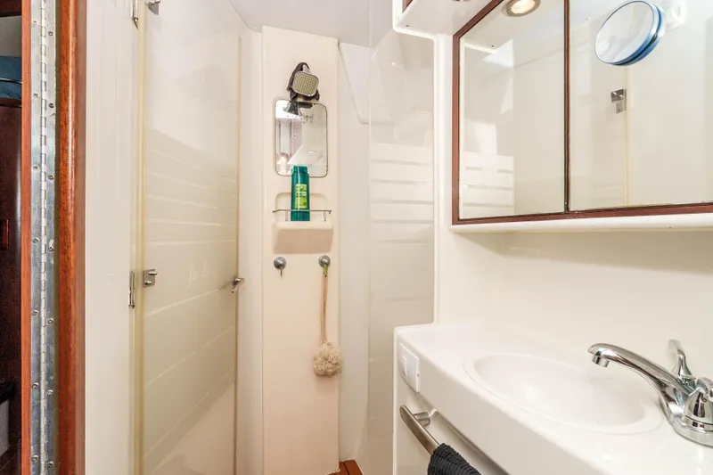 Slide: The Image of Bathroom interior of 2009 Kelsall KSS 58 yacht with shower and sink. - 30