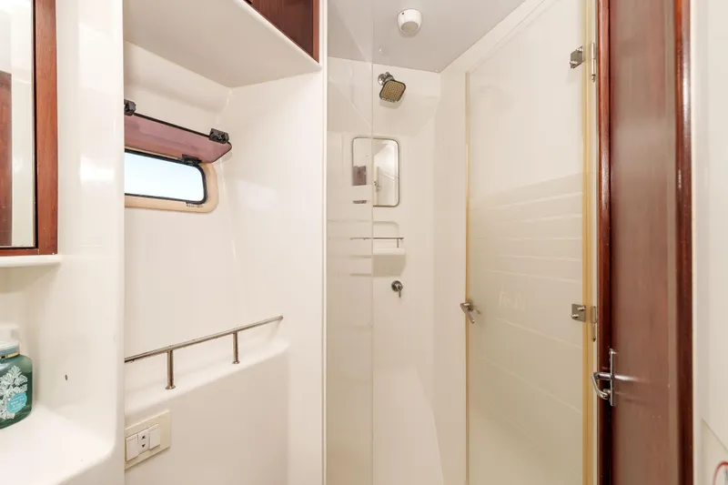 Slide: The Image of Bathroom interior of 2009 Kelsall KSS 58 yacht with shower and window. - 37