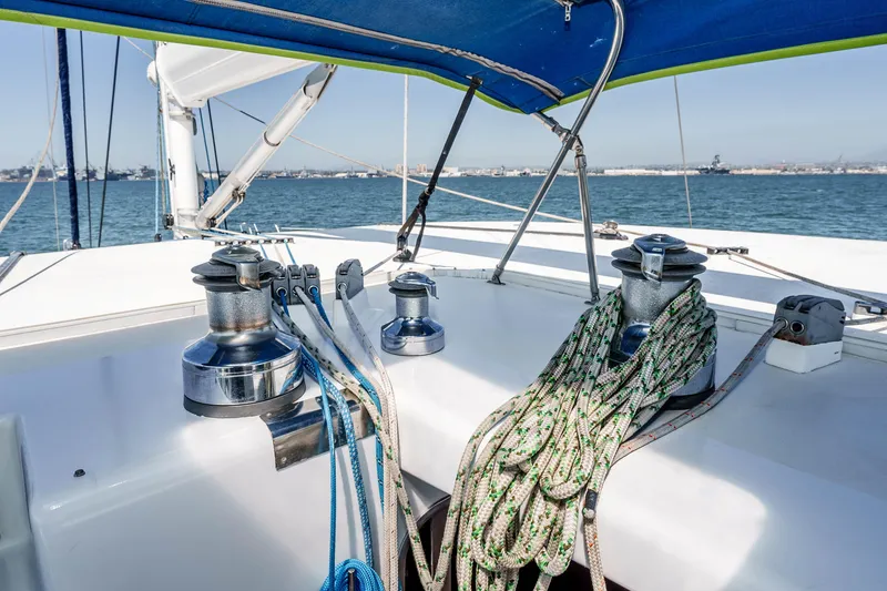 Slide: The Image of Sailing yacht Kelsall KSS 58, 2009 model, with ropes and winches on deck. - 7