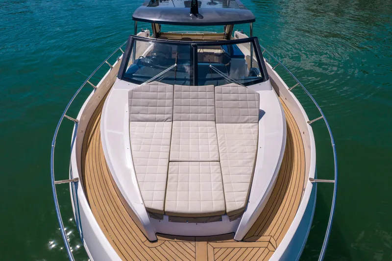 Slide: The Image of Luxury Absolute 40 STL 2017 yacht with sunbathing deck on calm water. - 13