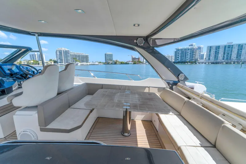 Slide: The Image of Luxurious 2017 Absolute 40 STL yacht interior with waterfront cityscape view. - 26