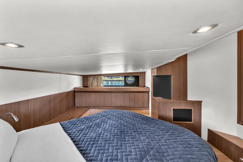 Slide: The Image of Luxurious cabin interior of 2017 Absolute 40 STL yacht with modern wood finish. - 60