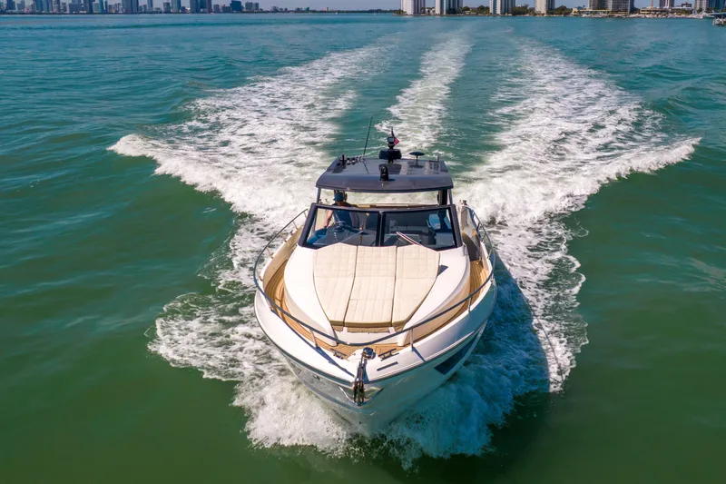 Slide: The Image of Luxury Absolute 40 STL yacht cruising on open water, 2017 model. - 96