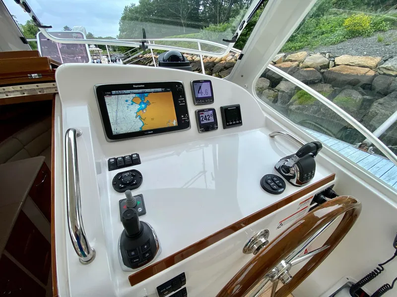 Slide: The Image of Helm of 2013 MJM 36z Downeast boat with navigation and control systems. - 13