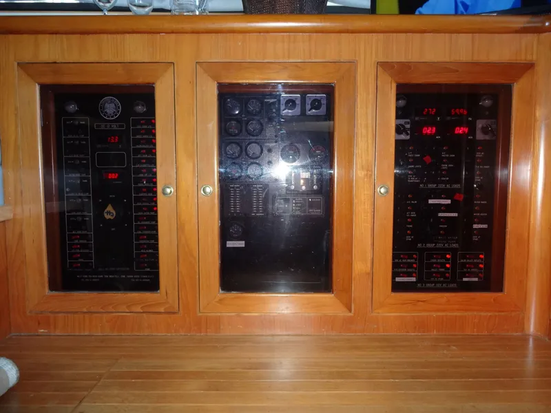 Slide: The Image of Electrical control panel on a 1996 President 545 yacht. - 31