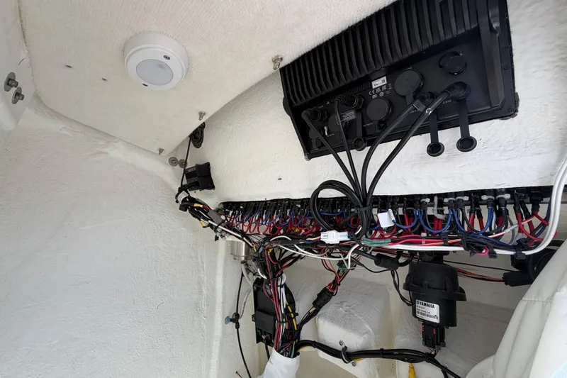 Slide: The Image of 2023 Sea Hunt Ultra 234 boat wiring and electronics setup. - 12