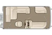 Slide: The Image of Manufacturer Provided Image: Top view of 2018 Bennington 188 SL boat layout with seating and helm. - 23
