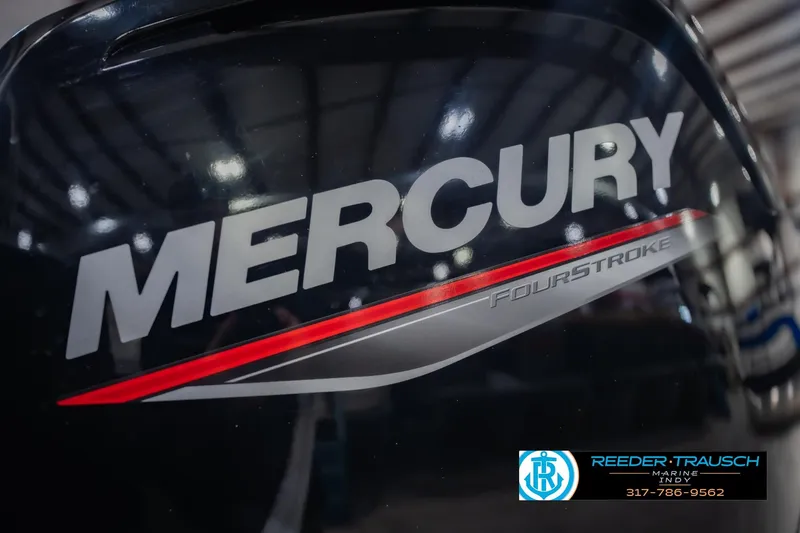 Slide: The Image of Mercury FourStroke engine on 2014 Crestliner 1650 Fish Hawk SE boat, Reeder-Trausch Marine. - 48