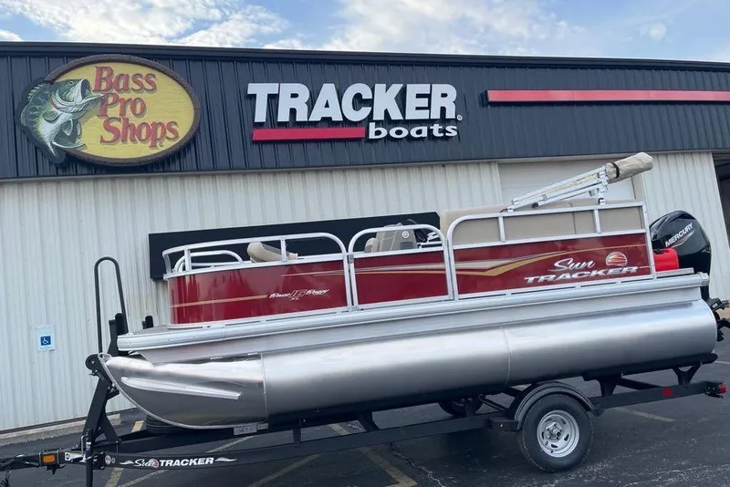Slide: The Image of 2026 Sun Tracker Bass Buggy 16 XL Select pontoon boat at Bass Pro Shops. - 3