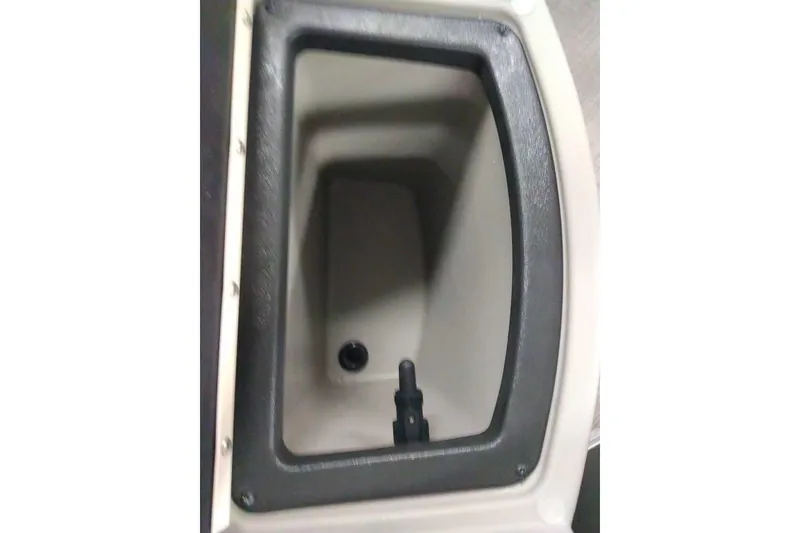 Slide: The Image of Livewell compartment of 2026 Sun Tracker Fishin' Barge 20 DLX pontoon boat. - 101
