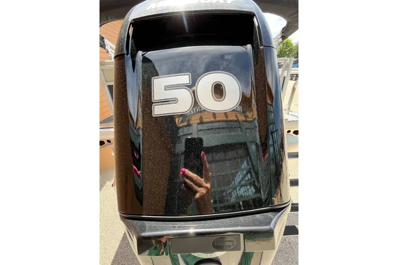 Slide: The Image of Outboard motor with "50" label on a 2026 Sun Tracker Bass Buggy 16 XL Select. - 4