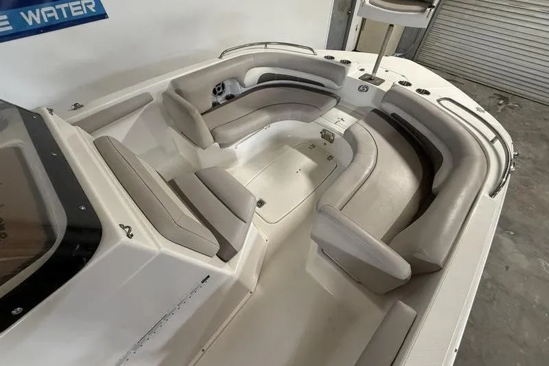 Slide: The Image of 2018 Hurricane boat interior with spacious seating and modern design. - 12