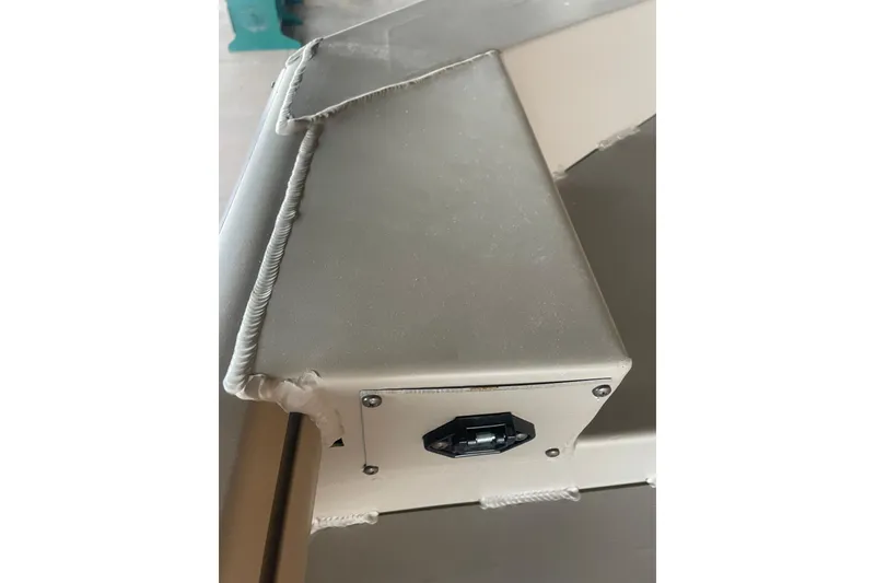 Slide: The Image of Close-up of 2026 Reaper Boats 653 Timber Reaper's metal corner with visible welding. - 6